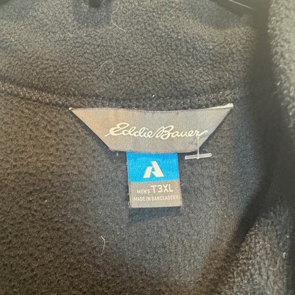 Eddie Bauer Fleece Jacket Mens Size 3XLT Black Full Zip Hiking Casual - Picture 2 of 9